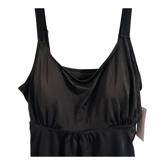 NWT FULLFITALL Black Tankini Swim Top Plus Size 22 Adjustable Straps - Picture 3 of 8